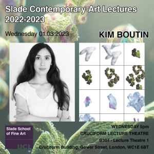 Contemporary Art Lecture poster, Kim Boutin